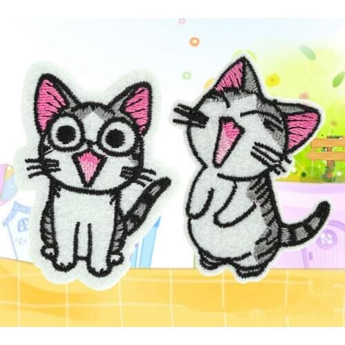 DIY Motif Applique Cartoon Cat Embroidered Iron On Patches For Clothes Fashion Sequins Patches For Clothing On Sale