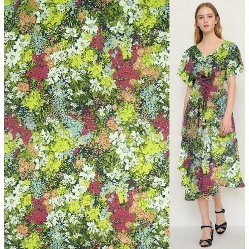 Flower print pure silk chiffon silk fabric floral design soft for scarf,SCF131