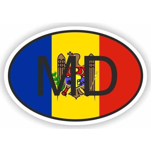 MD MOLDOVA Country Interesting Car Sticker Accessories Car Styling Decal Vinyl Window Cover Scratches Waterproof PVC 14cm*9cm