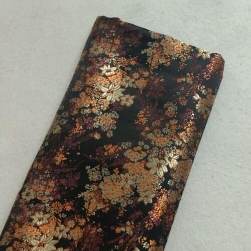 Graceful All Over Blooming Flower Leaf Brocade Fabric 50x72cm Floral Jacquard Apparel Costume patchwork fabric Curtain Upholster