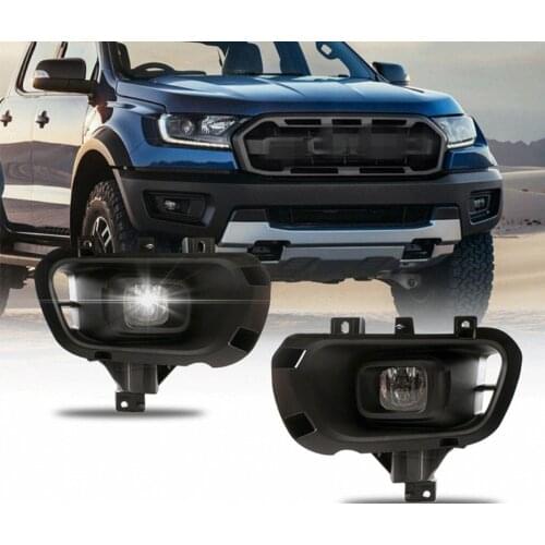 JanDeNing For Clear Fog light Front Lamps Full Kit W/ Harness For Ford RANGER 2019-2021