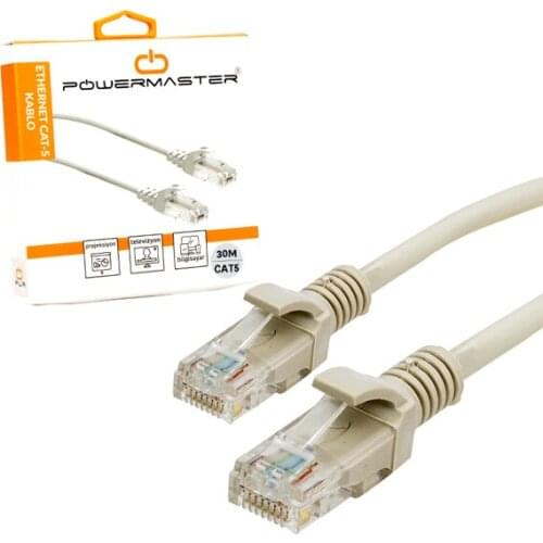 CABLE. CAT5 30 METER GRAY BOXED POWERMASTER