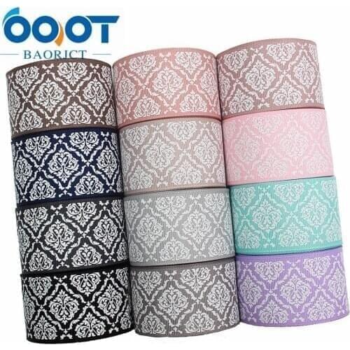 OOOT BAORJCT I-191214-2767,10yards 38mm,Colorful geometric Printed grosgrain Ribbons,Clothing bow cap DIY decorations materials