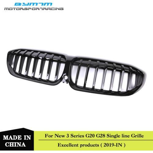 Single line Style Bright black Grille For BMW 3 Series G20 G21 G28 320i 325i