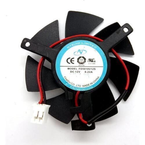 Original FD5010U12S DC12V 0.22AMP 2Lines Diameter 45MM Pitch 39MM for Graphics card cooling fan