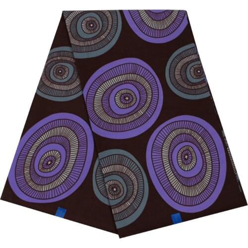 Excellent African Ankara High Quality Veritable Guaranteed Real Wax Purple And Gray Fashion Pattern Print Cotton Fabric