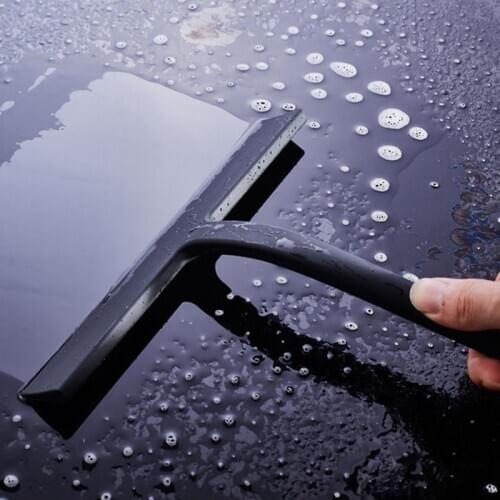 Glass Wiper Scraper Cleaner Bathroom Shower Squeegee Silicone Blade with & Holder Hook Bathroom Mirror Kitchen Window Car Glass