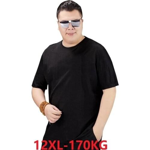 Plus size 7XL 8XL 9XL 10XL 12XL men t-shirt short sleeve summer tees cotton oversize Comfortable soft tshirt tops 64 66 68 70 60