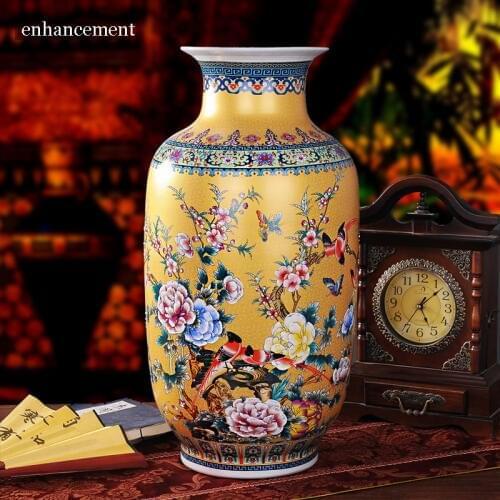 Luxury Jingdezhen Antique Porcelain Enamel Floor Vase Big Vase Chinese Classical Decoration Large Ancient Palace Vases