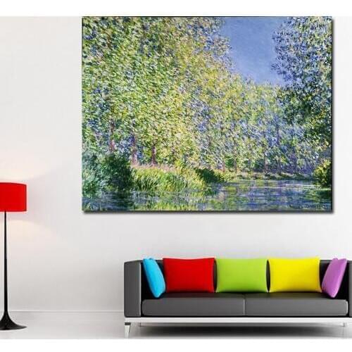 SELFLESSLY Claude Monet Painting Water Lilies Canvas Wall Art Painting Printed Home Decor Oil Canvas Painting