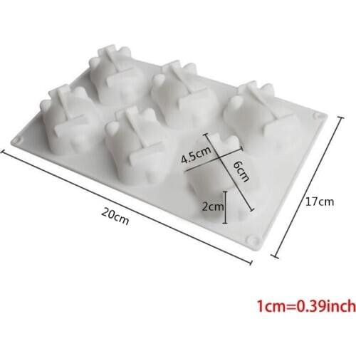 6 Holes DIY Golden Pig Shaped Cake Mold 3D Silicone Cute Pig Cake Chocolate Fondant Craft Mold Safety Kitchen Child Baking Tool