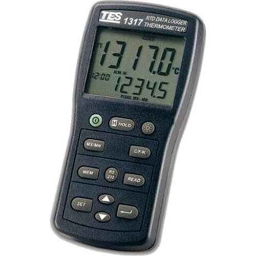 TES-1318 Platinum RTD Thermocouple MAX/MIN with Time ,Pt 3916/3926/385 RTD Standard ,MAX-MIN AVG Hold Function