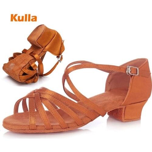 Childrens Latin Ballroom Dance Shoes Salsa Adult Professional Performance Girls Dancing Shoes Beginner Tango Kids 3cm Low Heels