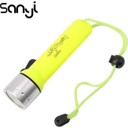 SANYI Waterproof Diving Flashlight Underwater Flashlight Torch for Diver Q5 LED Lamp Lantern Outdoor Diving Underwater Sport