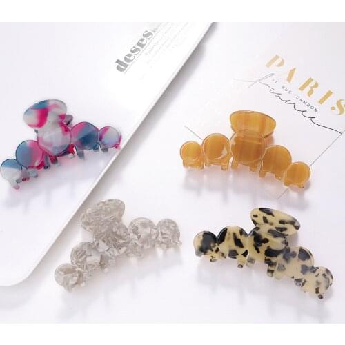 1PC Korean Solid Large Hair Claws Elegant Acrylic Hairpins Barrette Crab Hair Clips Headwear for Women Girls Hair Accessories