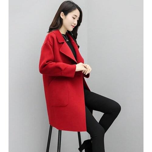 Women Autumn Winter Coat Solid Color elegant Pocket Button Mid-length Coat Slim Overcoat Warm button-down Midi Coat 2021 пальто
