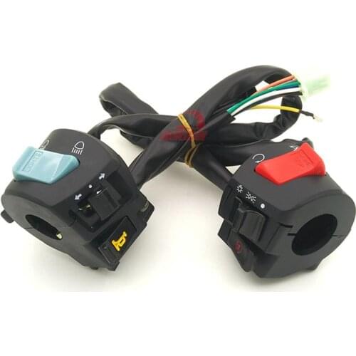 1pair 7/8"22mm Motorcycle Motorbike ATV Handlebar Left & Right Side Control Switch High/Low Beam Light Turn Signal Horn Switches