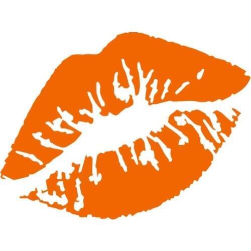 10*7.5 CM Orange Color Lips Kiss Decal Auto Car Body Stickers and Decals Car Styling Decoration Door Window Vinyl Stickers