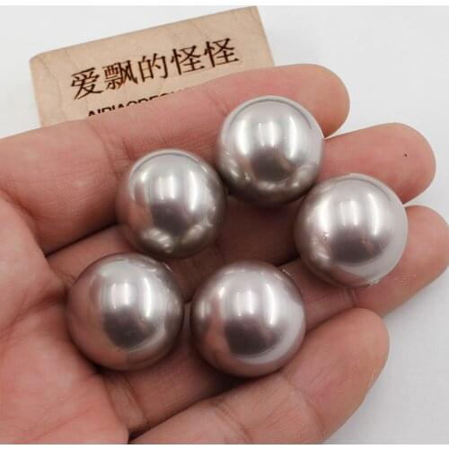 20MM 10Pcs Natural Purple Lavender Sea Shell Pearl Half Hole Round Beads For Pendant Earrings DIY Jewelry Findings