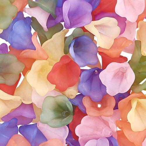 100pcs 10mm Transparent Flower Acrylic Spacer Beads Frosted for Jewelry Making DIY Bracelet