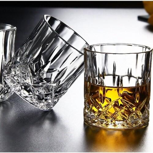 2 Pcs/lot classical transparent fashion whiskey wine glass party pub wine drinking glass cups 200901-57