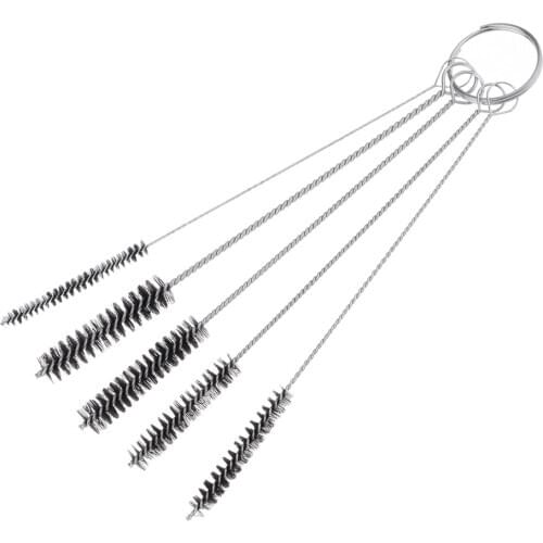 5 Pieces/set 5 Sizes Airbrush Spray Stainless Steel Nylon Cleaning Brush Kit Airbrush Cleaning Tools 2-5mm