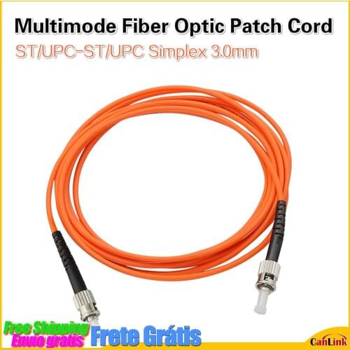 5pcs/lot ST/UPC to ST/UPC Simplex 3.0mm Multimode Fiber Optic Patch Cord free shipping ST UPC Jumper 2.0/3.0mm