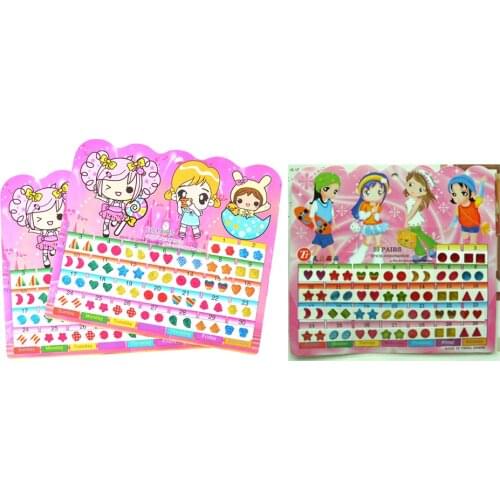 60Pcs Wonderful Children Boy Girl Stickers Earring Cartoon Reward Crystal Stickers Ear Reward Stick Kindergarten Face Stickers