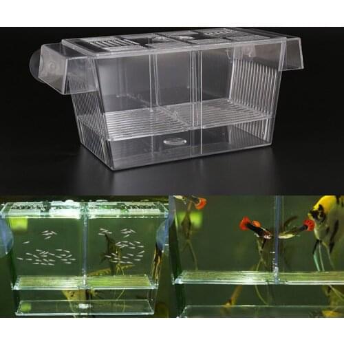 Acrylic Aquarium Fish Breeding Isolation Box Fish Tank Aquarium Breeder Double Guppies Hatching Incubator Fish Tank Accessories