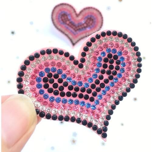 15pcs Rhinestone Heart Patch Resin Glitter Diy Craft Colorful DIY Clothing Accessories Handmade Headwear Bow Decor Appliques