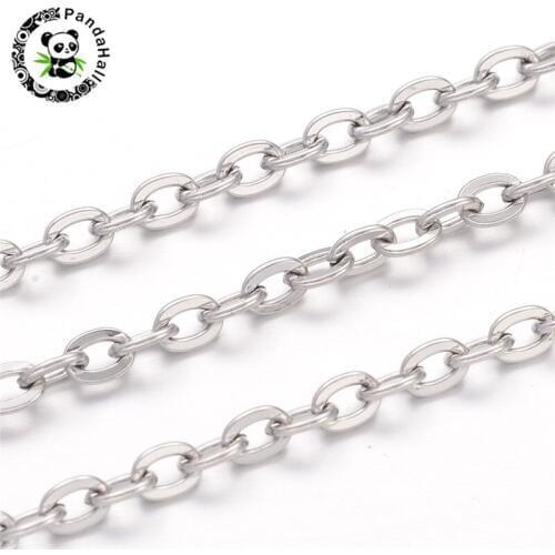 3mm 4.5mm Stainless Steel Rolo Chains Link Necklace for Jewelry Making 20m