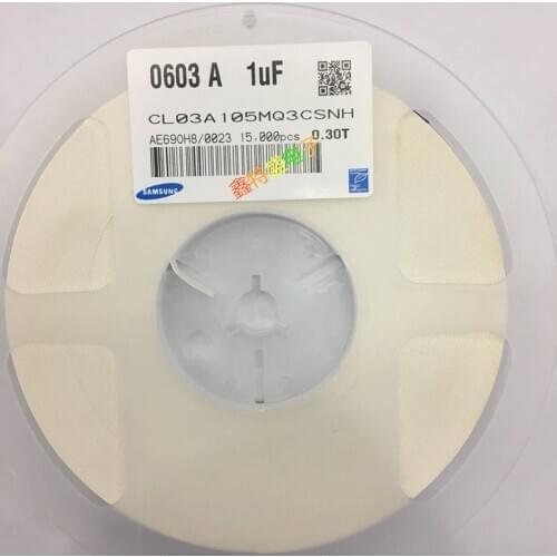 CL03A105MQ3CSNH CAP CER 1UF 6.3V X5R 0201 1µF ±20% 6.3V Ceramic Capacitor X5R 0201 (0603 Metric)