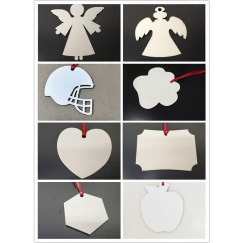 DHL 200pcs/Lot Mix shape sublimation blank heat transfer printing Christmas decoration pendant MDF two-sided printing tag