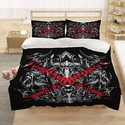Horror Skull and Fashion Music Patterns Bedding Set Tiger Print 2-3 High Quality Comfortable Quilts Pillowcase Queen Full Size