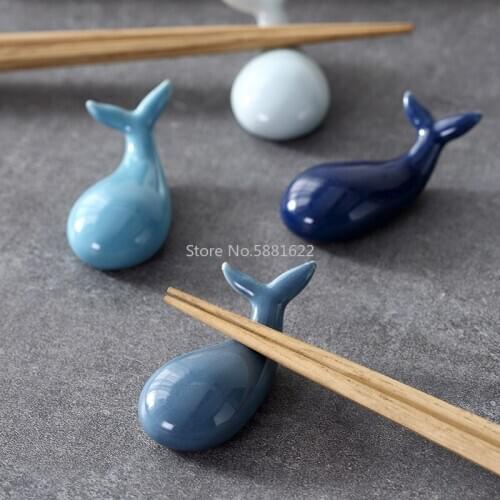 Creative and cute ceramic household whale chopstick holder, personalized chopstick holder,, chopstick pillow,tableware set