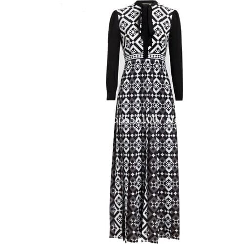 Summer Dress Women 2020 Casual Plus Size Slim Ball Gown Maxi Dresses Elegant Sexy Vintage Patchwork Print Long Party Dress 5XL