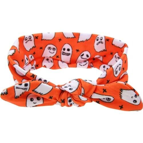 Baby Kids Girls Toddler Mini Halloween Turban Headband Hair Bow Band Accessory