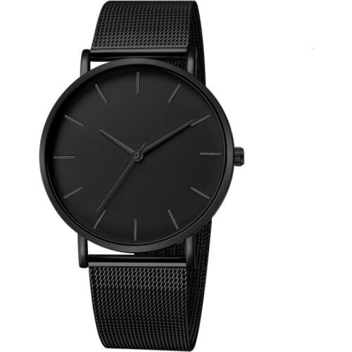 Minimalist Watch Men Mesh Ultra-thin Stainless Steel Quartz Wrist Watch Male Clock reloj hombre relogio masculino Popular Saati