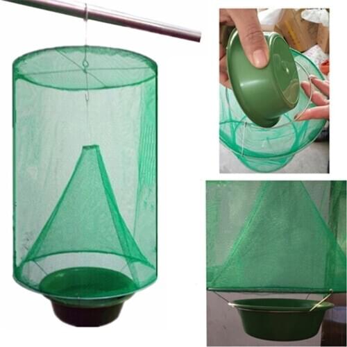Reusable Hanging Fly kill Pest Control Trap Tools Fly Catcher Killer Zapper Cage Bait Net Trap Garden Supplies Killer-flies