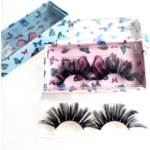 Can Be Wholesale Customized Handmade 5D Chemical Fiber Series False Eyelashes 25mm Long Beauty Makeup Tools Natural Slim New Box