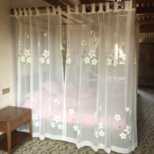 2019 Rushed New Elegant Flower Embroidered Bed Canopy Netting Curtain Palace Bedding Thicken Quality Fabric Home Decoration