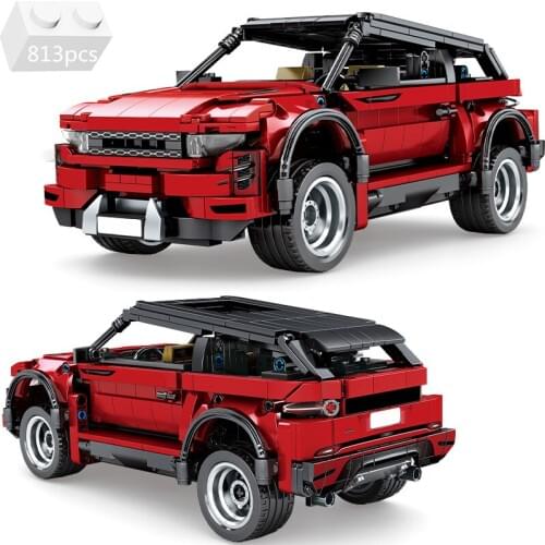 New SUV Off-road Pull Back Evoque Supercar Racing Car Building Blocks Kit Bricks Creator MOC Classic Model Toys For Children