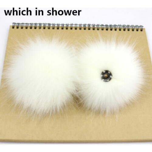 10 pieces/lot Wholesale Faux Raccoon Fur Pompoms Hair Ball Dyeing Raccoon Fur Pom Poms Artificial Fox Fur Pompons Attached Snaps