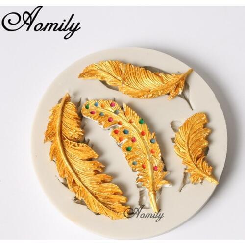 Aomily 3D Feather Silicone Mat Pad Lace Cake Fondant Mold Wedding Party Mousse Cake Kitchen DIY Baking Decorating Bakeware Tools