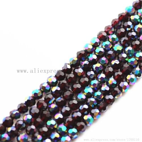 Isywaka Red Multicolor Color 100pcs 4mm Round Austria Crystal Bead Ball Glass Bead Loose Spacer Bead for DIY Jewelry Making