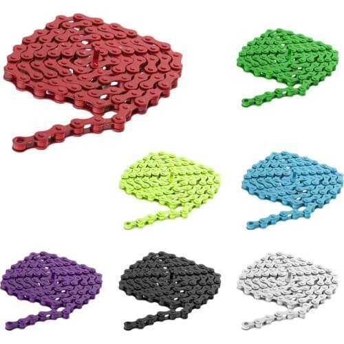 Bicycle Chain (1-Speed, 1/2 x 1/8-Inch, 96L) - Fixed Gear Track Chain Single Speed Bike 96 Links, Multiple Colors