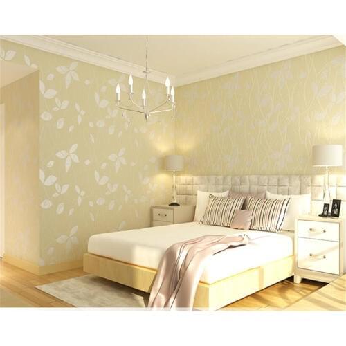 Beibehang Vinyl wall Beautiful European non-woven flocking wallpaper warm modern minimalist garden living room bedroom wallpaper