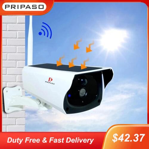 Pripaso 1080P WI FI Solar Camera HD Wireless IP67 Waterproof WiFi Exterior Security Surveillance CCTV IPcamera Two Way Audio Cam