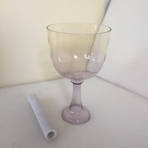 Magic purple color Crystal Singing Chalice & Grail 4th Octave Perfect E Note Solar Plexus chakra about 5.8" 440 or 432HZ