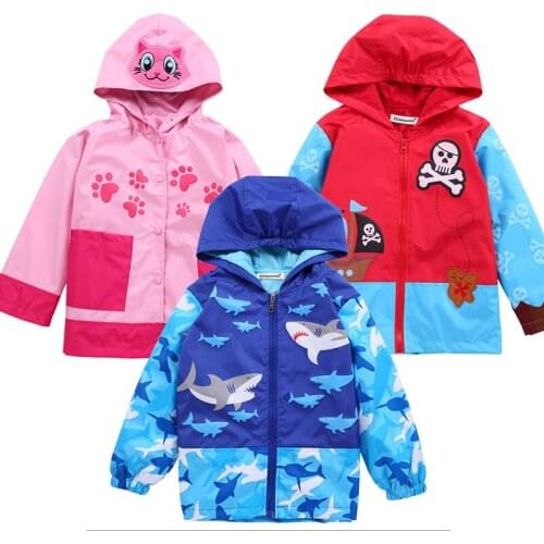 Youe shone Boys Girls Flowers Wind Rain Hooded Jacket